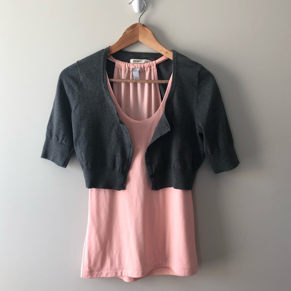 Old Navy Blouse and Crop Sweater Set Size Small